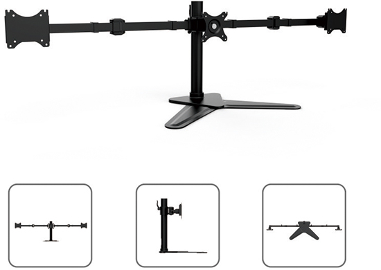 5011242633 Prokord Triple Display Deskstand 10"–27"