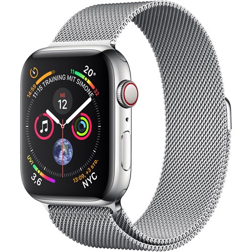 Apple Watch Series 4 GPS + Cellular, 44mm Stainless Steel Case with  Milanese Loop | Dustin.se